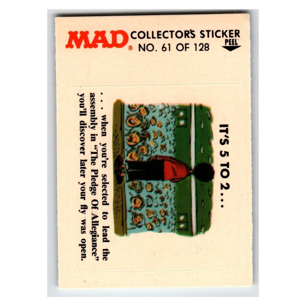 MAD Collectors Sticker It's 5 to 2 1983 Fleer No. 61 of 128